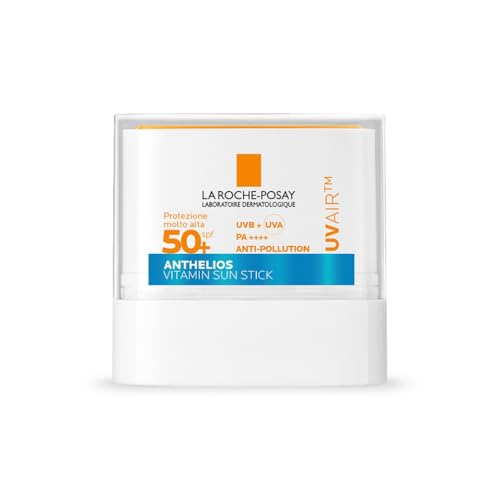 La Roche Posay Anthelios UVAir Stick SPF50+, Per Tutti i Tipi di Pelle, Alta Protezione dai Raggi UV, Anti-Inquinamento, Finish Ultra Leggero e Luminoso, Con Vitamina E, 10ml