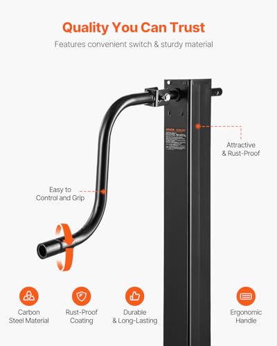 Image of VEVOR Trailer Jack, 12000 lbs Dynamic Load Capacity, Weld-on Pipe-Mount Swivel Trailer Jack with Ergonomic Handle, 12.6-inch Vertical Travel, Suitable for RV, Horse, Utility, Camping, Yacht Trailers