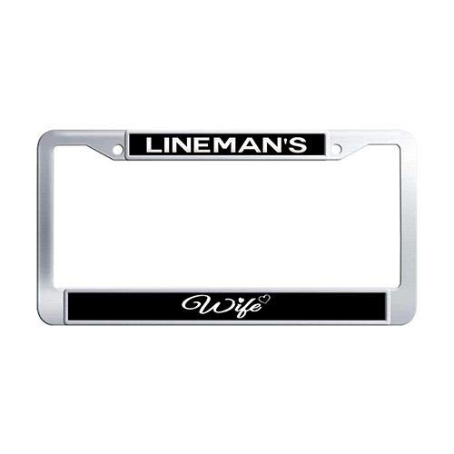 Lineman's Wife License Plate Frame Stainless Steel Car Plate Cover Frame