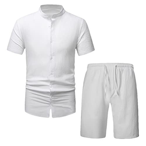 Ensemble de survêtement blanc pour homme en taille XXL idéal pour la plage