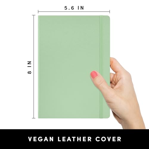 PAPERAGE Lined Journal Notebook, (Sage Green), 160 Pages, Medium 5.7 inches x 8 inches - 100 GSM Thick Paper, Hardcover