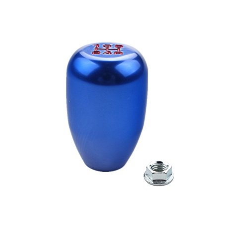 DEWHEL 5 Speed Manual Gearbox Shift Knob M12x1.25 Screw On Aluminum for Subaru Toyota Scion (Blue)