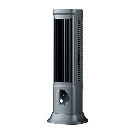 Geofray Ventilador Sin Aspas de Escritorio, Aire Acondicionado PortáTil Recargable por USB, Ventilador de Torre de Mesa Silencioso de 3 Velocidades