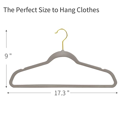 Mangotree Velvet Suit Hangers With 360 Swivel Gold Hook, Non-Slip Coat Hangers, Ultra-Slim Space Saving Hangers, Sturdy & Durable Clothes Hangers, 36 Pack (Grey) #TOP1