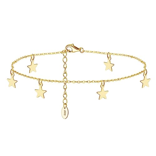 Tobillera de oro 18k KnSam con estrellas de 26 cm para mujer