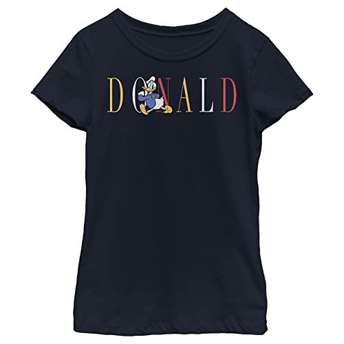 T-shirt fille Disney canard blanc en coton uni à col rond pour enfant