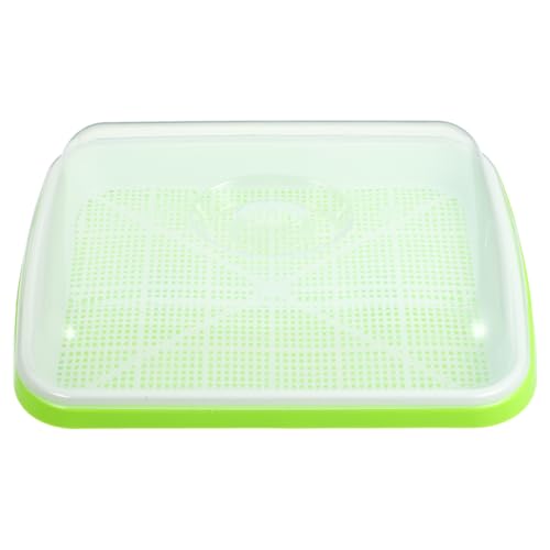 Cabilock Bandeja de germinación de semillas con tapa creciendo brotes de brócoli orgánicos frescos de hierba de trigo semillas de alfalfa de alholva y más