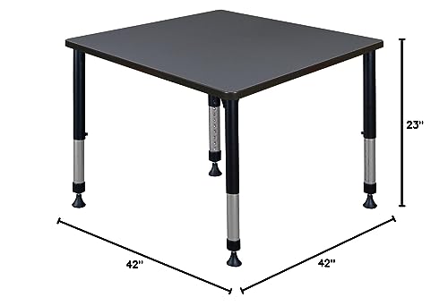 Kee 42" Square Height Adjustable Classroom Table - Grey #TOP2
