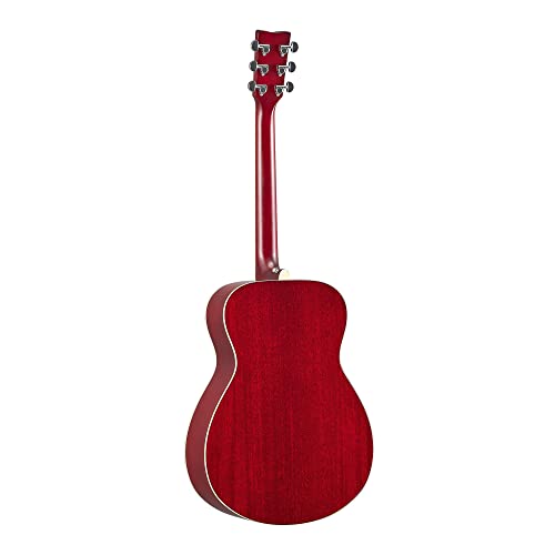 Image of Yamaha FS-TA Concert Size Transacoustic Guitar w / Chorus and Reverb, Ruby Red | Solid Spruce Top, Mahogany Back and Sides, SYSTEM70 Transacoustic Plus Srt Piezo