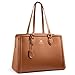 LOVEVOOK Laptop Tote Bag for Women,15.6 Inch Waterproof PU Leather Work Bag, Professional Computer Bags Business Office Work Briefcase Handbag Purse Shoulder, Office Gifts for Women, Brown