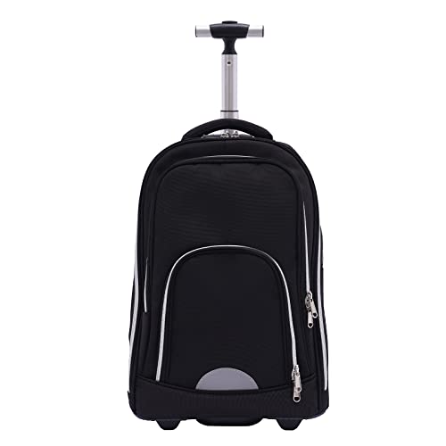 Endingfuny Mochila con ruedas para ordenador portátil, maletín con ruedas, mochila escolar, mochila para ordenador portátil con ruedas, equipaje de mano, maletín impermeable para hombres/mujeres, 30 x