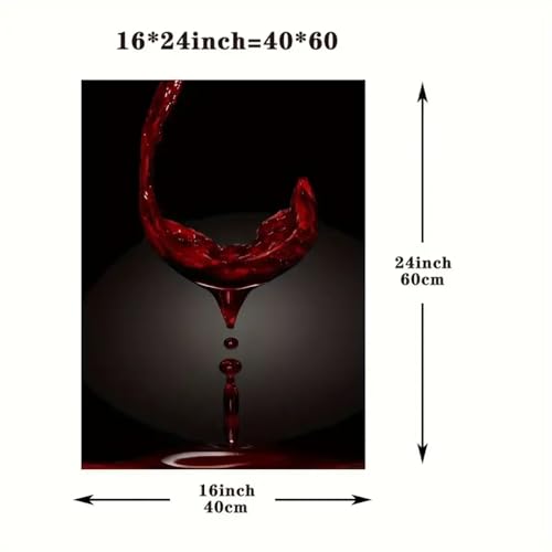 Peinture murale moderne vin rouge avec cadre robuste