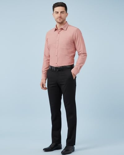 Image of SaintX Men's Formal Shirt with Pocket | Oxford Weave Cotton Rich Premium Fabric | Smart Fit | Full Sleeve | Everyday Summer Essential | Available in Plus Sizes