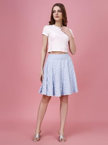 Image of Mehrang Spandex Women's Classic Stretchy All Time Trendy Skater Skirt with Attached Inner Shorts and Flared Inskirt