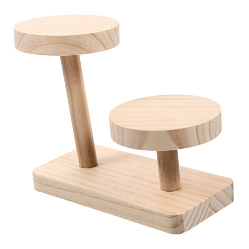 HIAKDOFT Soporte de Exhibición de Madera para Joyería y Postres Diseño Escalera de Dos para Escritorio Soporte Multifuncional para Cupcakes y Decoración de Mesa