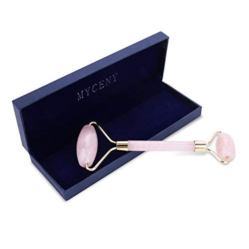 Jade Roller Pink MYCENY Mother's Day Gift Jade Roller for Face Massager Rose Quartz Facial Roller Premium 100% Natural Jade Anti Wrinkle and Aging Skin Rejuvenate Exquisite Package Perfect Gift