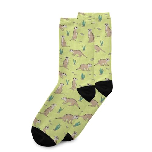 Wusikd Cute Meerkat Socks for Women and Men Long Socks for Athletic Running 13