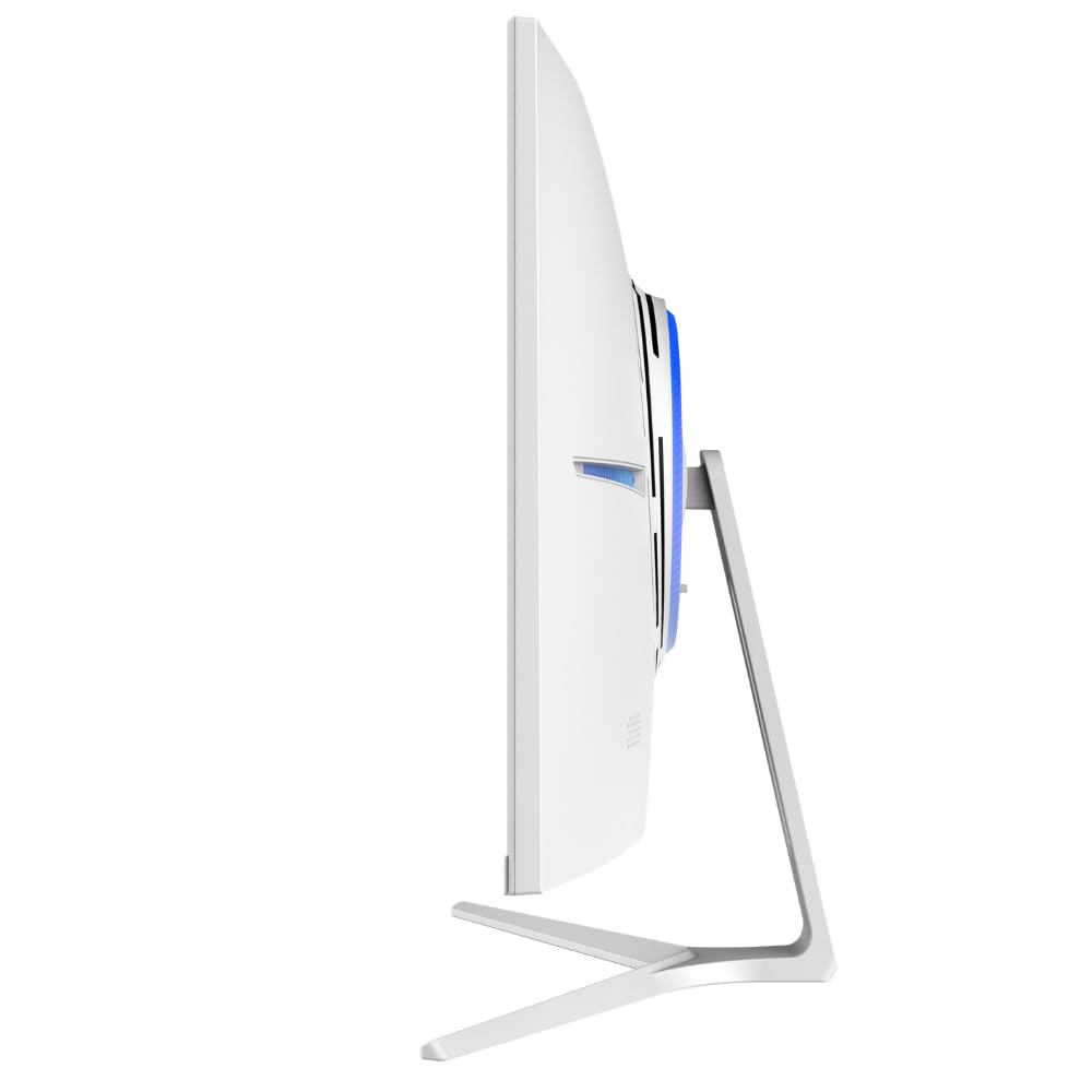 GAMEPOWER Vivid T50 Curved 27 Zoll Gaming Weiß Monitor, 200Hz, Full HD 1920x1080p, VA Panel, 0,5 ms, 125% sRGB, FreeSync & G-Sync, White PC Bildschirm, integrierte Lautsprecher