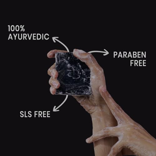 Image of Charcoal Detox Ayurvedic Soap Pack of 5 x 125g for Men & Women 99.9% Germ Protection Deep Cleansing, Oil Control & Refreshing Mint | Handmade Ayurvedic Charcoal Soap, Natural, Vegan - 125gX 5