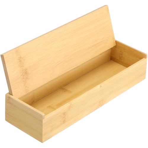 Cabilock Wooden Cutlery Box with Lid, Kitchen Chopsticks Box Utensils Drawer Organizer Bamboo...