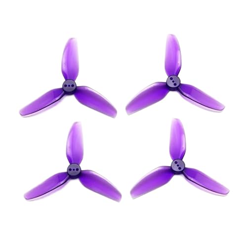 Hélice para dron 3030 morada de 3 palas y 3 pulgadas con eje adaptador intercambiable