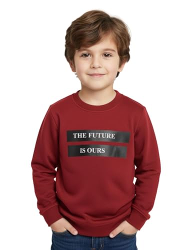 Image of Mack Jonney Boys Printed Fleece Sweatshirt - Warm Winter Pullover for Kids -M5367