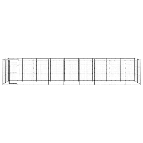 Vopese Hundehütte Spiel Paradies Pulverbeschichteter Stahl PE Schwarz Silber 990x220x180cm Model3082296
