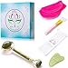 Exclusive Jade Roller For Face & Gua Sha Tools by Always Spoiled - 100% Real Jade Stone - Himalayan Therapy for Wrinkles & Puffiness - Smooth & Sturdy Jade Set