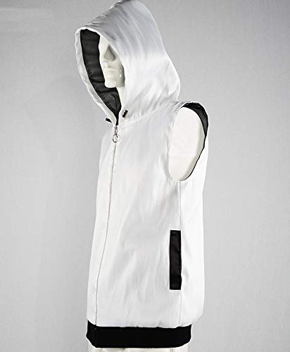 Men's LED Light up Pullover Hoodies Full Zip Hooded Sleeveless Tank Top-Multicolor,App Control,Smart Wear3