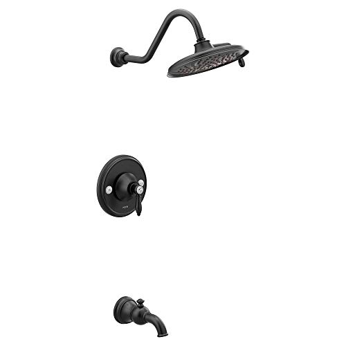 Moen TS32104BL Weymouth Posi-Temp Tub and Shower Trim Kit, Valve Required, including 9-Inch 2-Spray Rainshower, Matte Black Moen TS32104BL Weymouth Posi-Temp Tub and Shower Trim Kit, Valve Required, including 9-Inch 2-Spray Rainshower, Matte Black