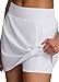 RBX Active Fashion Skort for Women, Quick Drying Flat-Front Woven Running/Tennis/Golf/Pickleball Skort with Zipper Pocket S21 White L