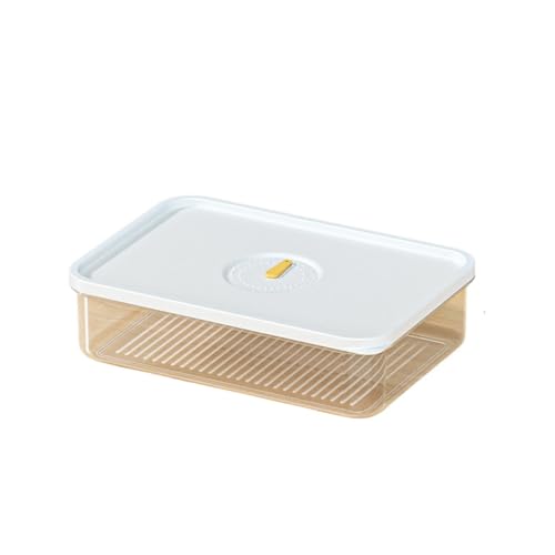 冷蔵庫収納ケース透明密閉プラスチック食品トレー冷凍分け保存容器スタック可能省スペース角型シンプル4サイズ (大きいサイズ【短い950 ml】)