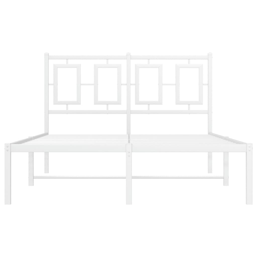 vidaXL Bedframe metaal wit 180x200 cm, tweepersoonsbed, bed, bedombouw, tweepersoonsbedden, bedden, bedombouwen, frame, frames, slaapmeubel