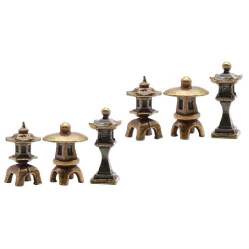 Statue de pagode miniature en lot de 12 pièces pour décoration de jardin japonais et extérieur