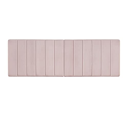24Kf Pink Wall Mounted Vertical Channel Design King Headboard, Soft Comfortable Velvet Padded King/Ca King Size Headboard-6036-K-Pink #TOP1