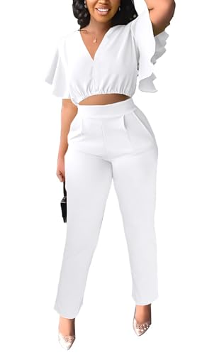 AIIYYQB Sexy Summer Two Piece Sets for Women Dressy Crop