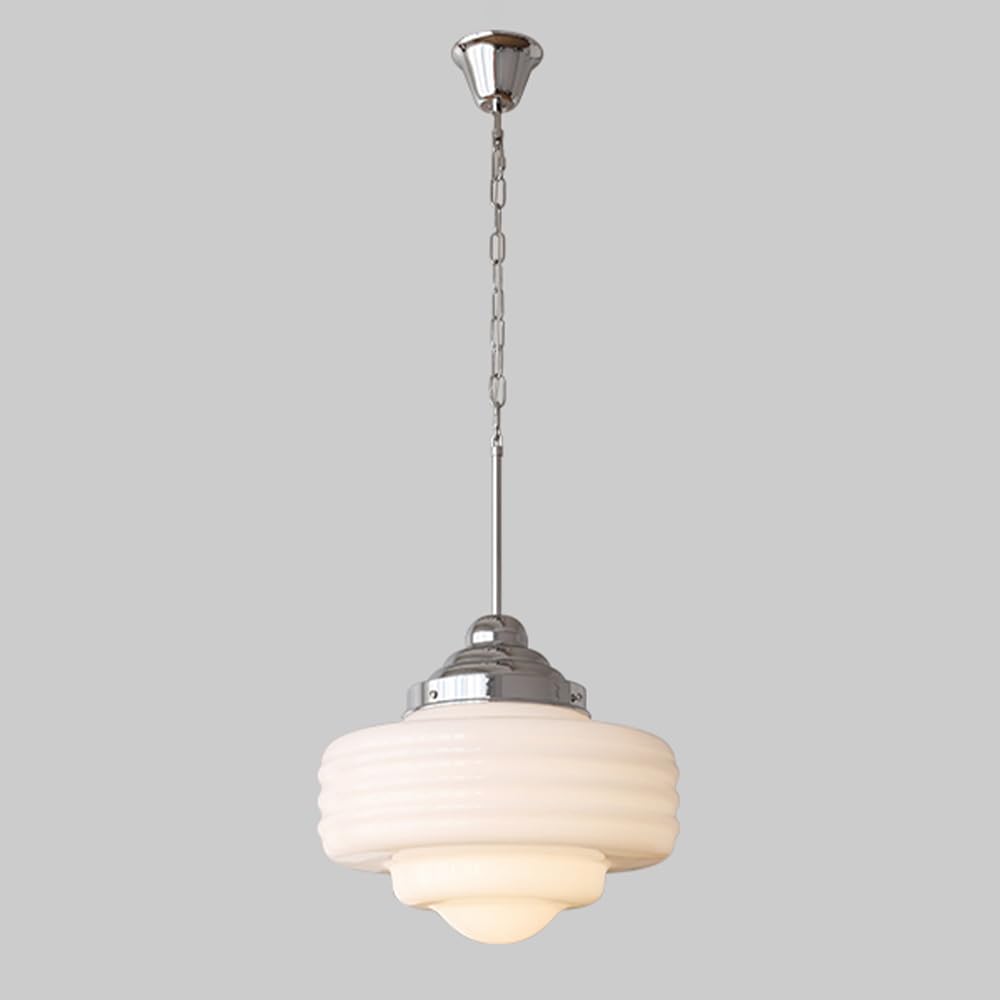 HXYSXHJUO 13.4" Glass Pendant Light Vintage Hanging Lamp Small Chandelier Metal Ceiling Suspended Lighting Fixture E27 Lights for Kitchen Island Dining Room Bedroom