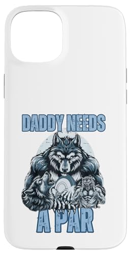 Funny Alpha Wolf Daddy Needs A Par Meme Cringe ディスクゴルフ スマホケース iPhone 15 Plus 用