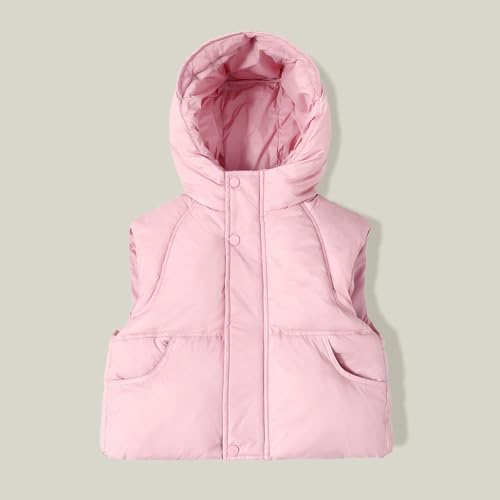 Toddler Vest Boys Girls Fleece Vest Puffy Toddler Boy Sleeveless Jacket Coat with Removable Hood3