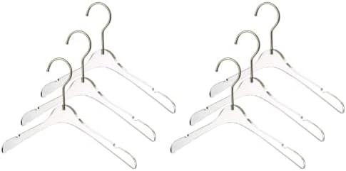 YBM Home Quality Acrylic Clear Hangers Made of Clear Acrylic for a Luxurious Look and Feel for Wardrobe Closet, Clothes Hangers Organizes Closet, Baby, Silver, 4114-6 image 5