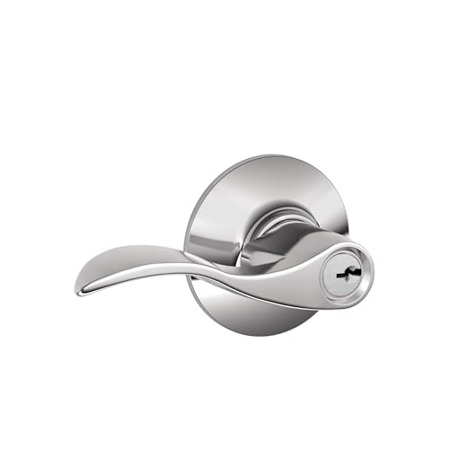 Image of SCHLAGE F51A ACC 625 Accent Keyed Lever, Bright Chrome