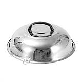 [Sexybala] ステンレス鍋蓋 高ドーム バーベキュークッキングカバー フライパン用 万能蓋 アンチオイルカバー 304ステンレス製 調理用ドームカバー 焼き料理・蒸し料理対応 取っ手付き 工具付き 多サイズ展開 (外径35.1cm) [並行輸入品]