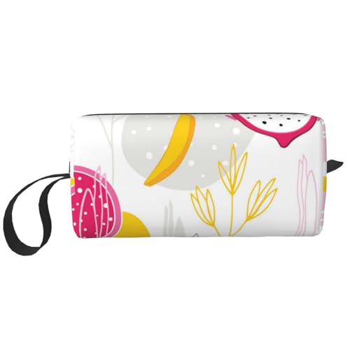 Borsa per il trucco per la ricezione per cosmetici da viaggio da toilette per portatile Organizer Frutta E Foglie