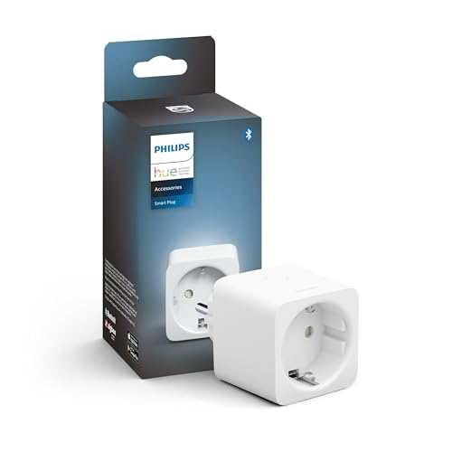 Philips Hue Smart Plug pour systèmes d'éclairage Hue, prise intelligente pour contrôler les lumières, compatible avec la commande vocale et l'application depuis n'importe où, blanc