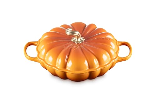 Le Creuset Cacerola de calabaza de hierro fundido esmaltado, 2.75 cuartos de galón, caqui