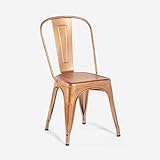 Produce Shop sillas de diseño Industrial de Metal Shabby Chic Vintage Estilo Steel Old - Cobre