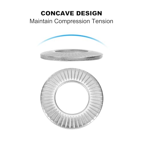 patikil 304 stainless steel flat washers 30 pack m12x23mm belleville spring disc washer conical knurled metric gasket for automotive industrial construction
