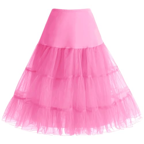 Image of Bbonlinedress Women's 50s Petticoat Skirt Vintage Tutu Crinoline Underskirt 25 inch
