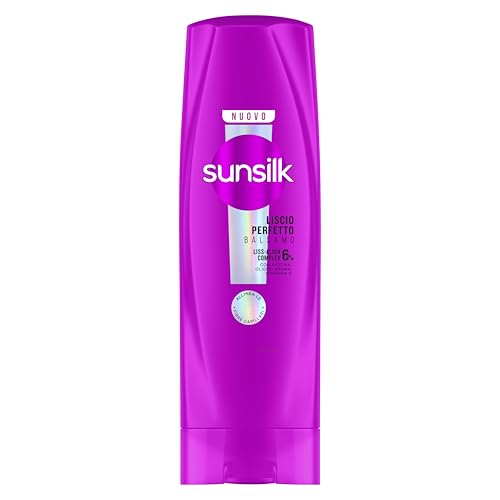 Sunsilk, Balsamo Liscio Perfetto, Balsamo Lisciante Anticrespo per Capelli Lisci e Disciplinati, Formula Arricchita con 6% Liss-Align Complex, Biotina, Olio di Argan e Vitamina C, 200 ml