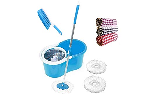 JSN Advance Combo Classic Magic Cleaning Spin Bucket Mop Set with 3 Kitchen Cloth,1 Carpet Cleaner,3 Microfiber riffile (Multicolor) (B083M5K41N) Amazon Price History, Amazon Price Tracker